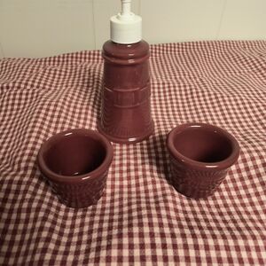 Longaberger Burgundy Ceramic Pottery